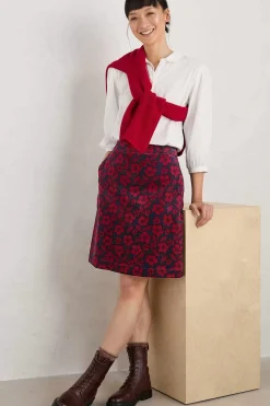 Skirts<Seasalt Cornwall Ferry Crossing Needlecord Skirt Collaged Rose Maritime Jam