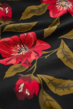 Dresses<Seasalt Cornwall Flower Bud Jersey V- Neck Midi Dress Mary Rose Floral Onyx