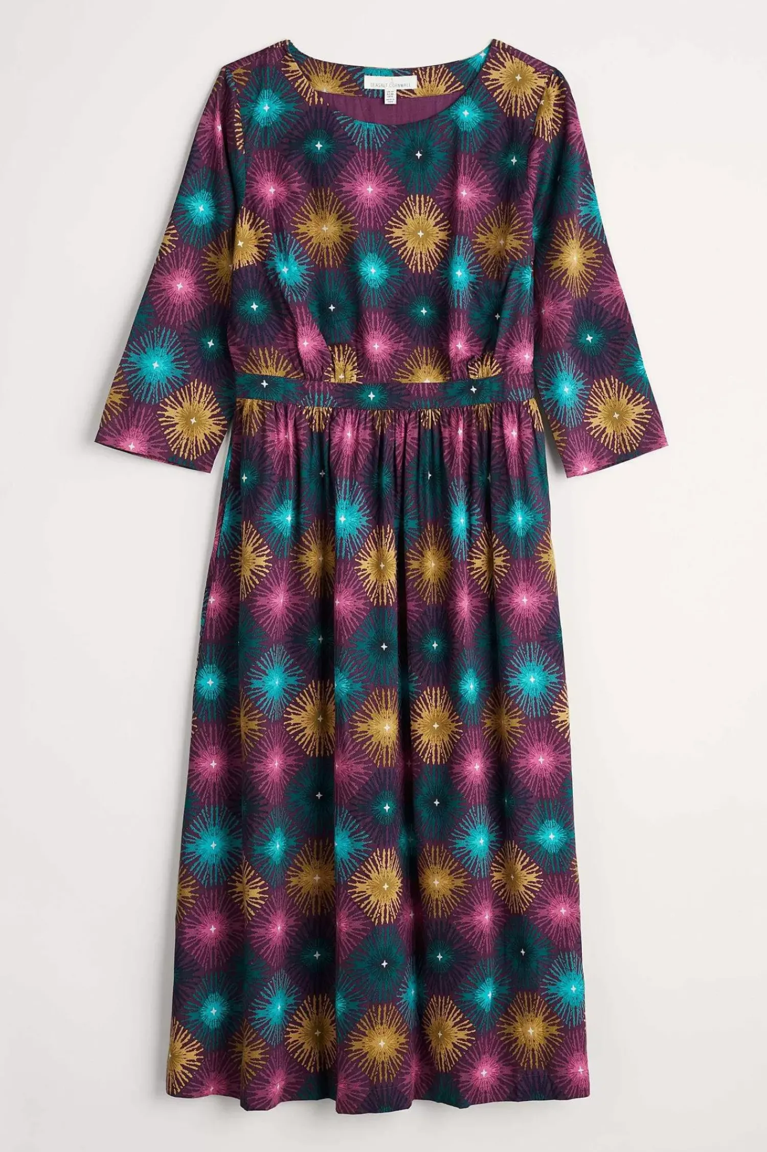 Dresses<Seasalt Cornwall Forestry Midi Dress Sparkler Geo Grape