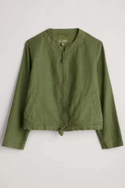 Coats & Jackets<Seasalt Cornwall Galleon Zip Through Linen Jacket Heath