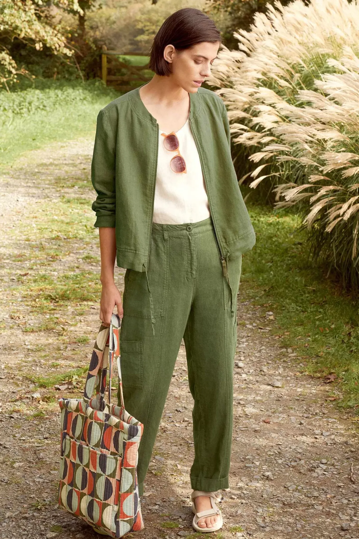 Coats & Jackets<Seasalt Cornwall Galleon Zip Through Linen Jacket Heath