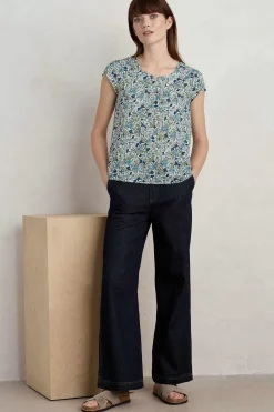 Tops<Seasalt Cornwall Garden Gate Cotton Top Anemone Vintage Reflection