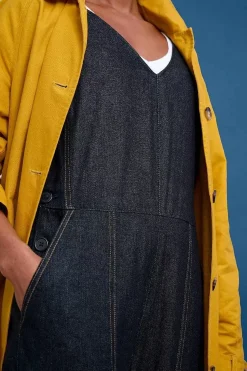 Trousers & Shorts<Seasalt Cornwall Gilley Denim Dungarees Dark Indigo Wash