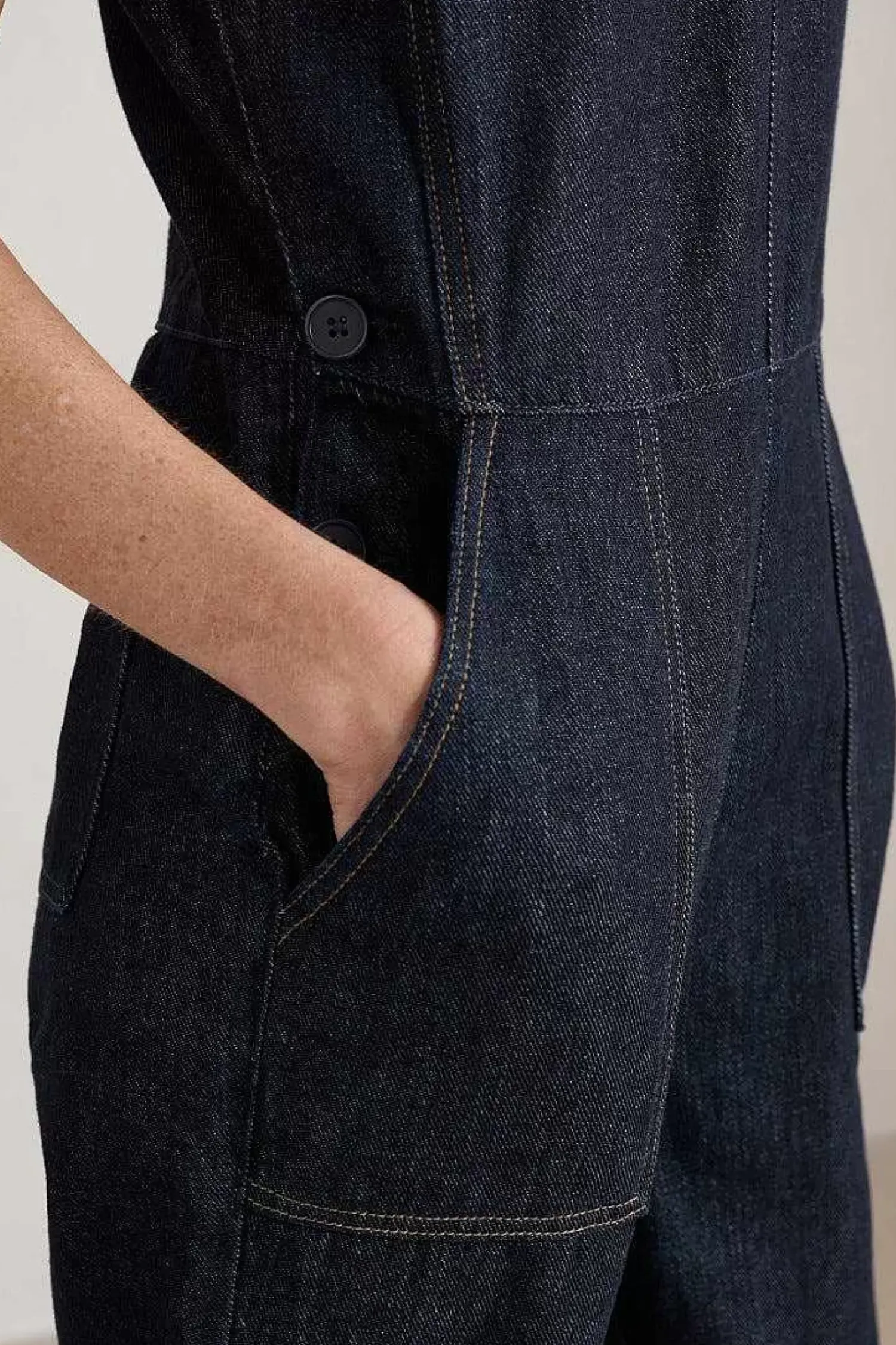 Trousers & Shorts<Seasalt Cornwall Gilley Denim Dungarees Dark Indigo Wash