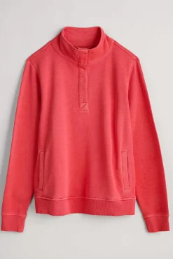 Tops<Seasalt Cornwall Greenshank Organic Cotton Collared Sweatshirt Tomato