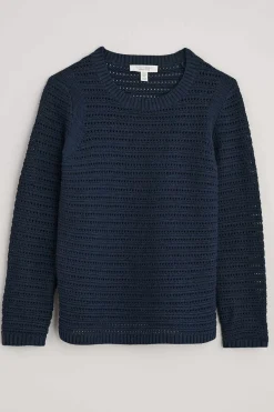 Knitwear<Seasalt Cornwall Gull Rock Pointelle Knit Jumper (Gots) Maritime