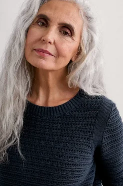 Knitwear<Seasalt Cornwall Gull Rock Pointelle Knit Jumper (Gots) Maritime