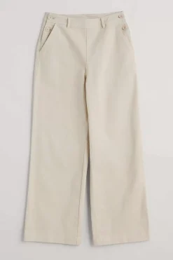 Trousers & Shorts<Seasalt Cornwall Hannafore View Full Length Wide Leg Trousers Limestone