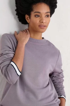 Tops<Seasalt Cornwall Hawkmoth Organic Cotton Sweatshirt Grape Thistle