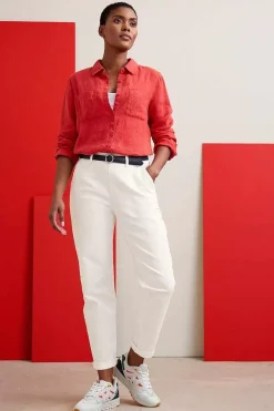 Tops<Seasalt Cornwall Hazel Branch Linen Shirt Tomato