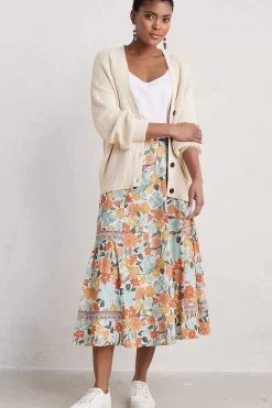 Skirts<Seasalt Cornwall Heather Drifts Midi Skirt Flowering Blooms Chalk