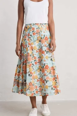 Skirts<Seasalt Cornwall Heather Drifts Midi Skirt Flowering Blooms Chalk