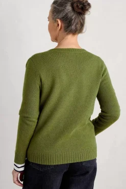 Knitwear<Seasalt Cornwall Hendra Lane V-Neck Jumper Dark Citron