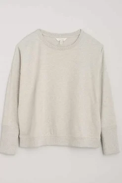 Tops<Seasalt Cornwall Hunter's Moon Organic Cotton Sweatshirt Melange Chalk