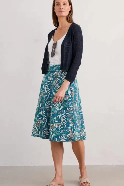 Skirts<Seasalt Cornwall Jessica Grace A-Line Jersey Skirt Kelp Forest Ocean Drift
