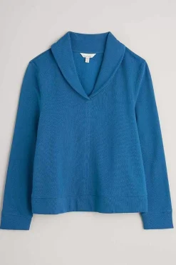 Tops<Seasalt Cornwall Knot Berry Shawl Neck Sweatshirt Blue Jay