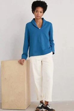 Tops<Seasalt Cornwall Knot Berry Shawl Neck Sweatshirt Blue Jay