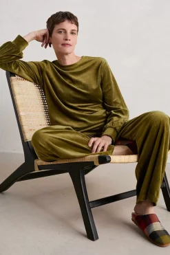 Tops<Seasalt Cornwall Kowan Velour Sweatshirt Bright Olive