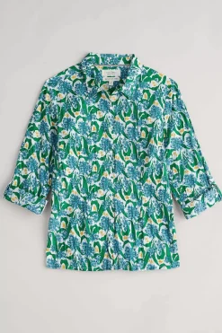 Tops<Seasalt Cornwall Larissa Organic Cotton Shirt Woodland Garlic Chalk