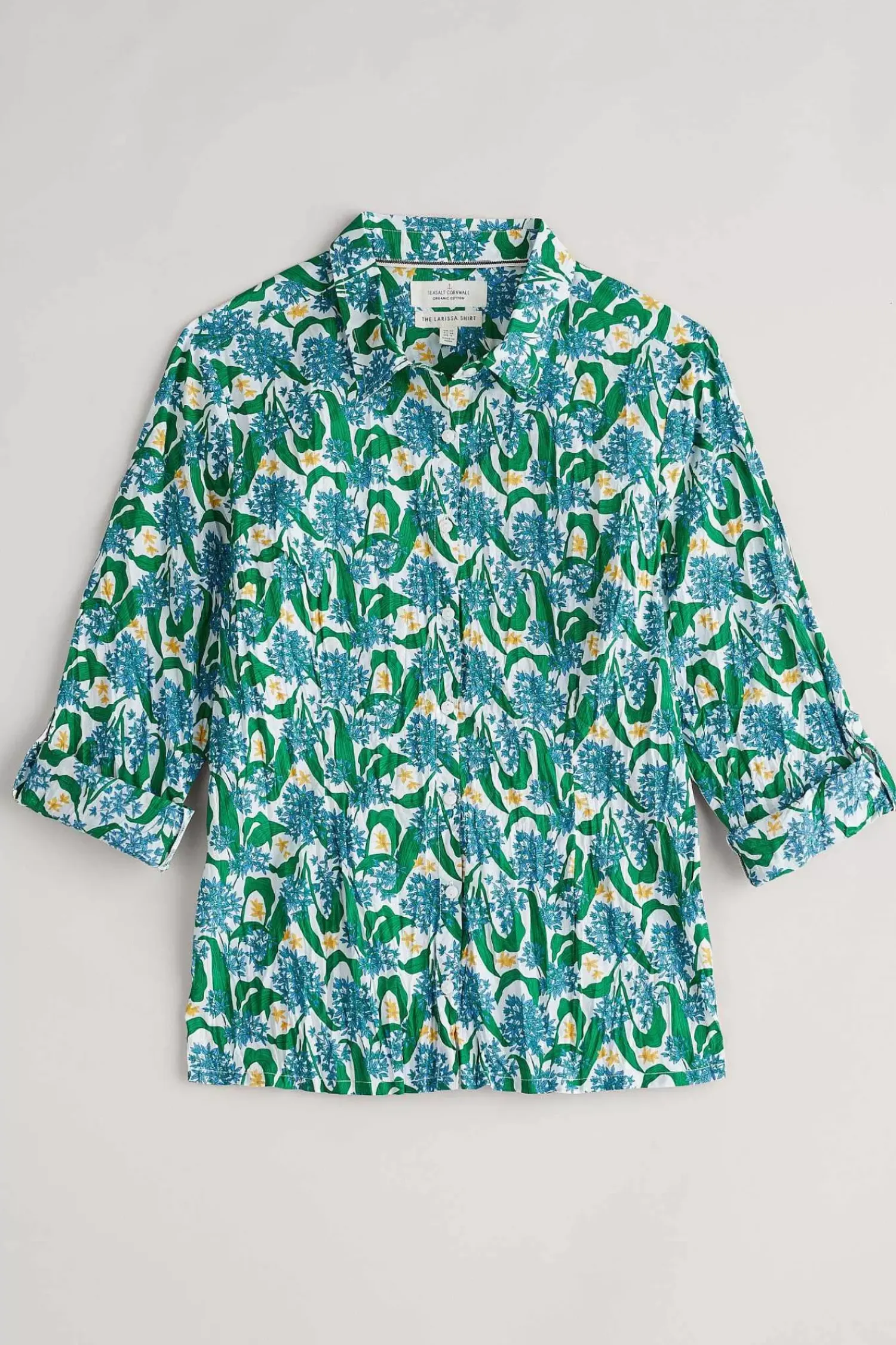 Tops<Seasalt Cornwall Larissa Organic Cotton Shirt Woodland Garlic Chalk