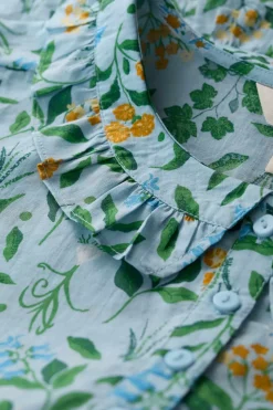 Tops<Seasalt Cornwall Last Leaf Printed Organic Cotton Top (Gots) Fresh Blooms Blue Fog
