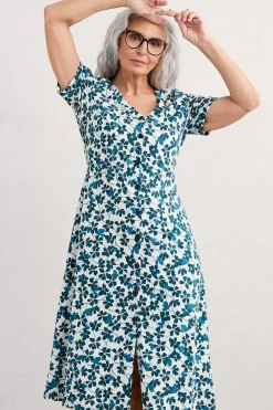 Dresses<Seasalt Cornwall Lilian Tea Dress Floating Floral Ocean Drift