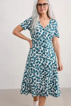 Dresses<Seasalt Cornwall Lilian Tea Dress Floating Floral Ocean Drift