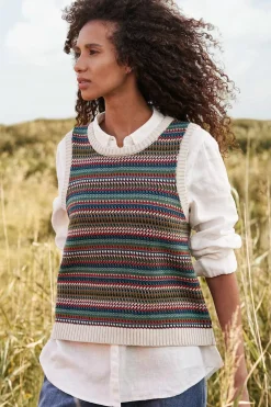 Knitwear<Seasalt Cornwall Little Grebe Fair Isle Vest Paving Path Seaway Multi