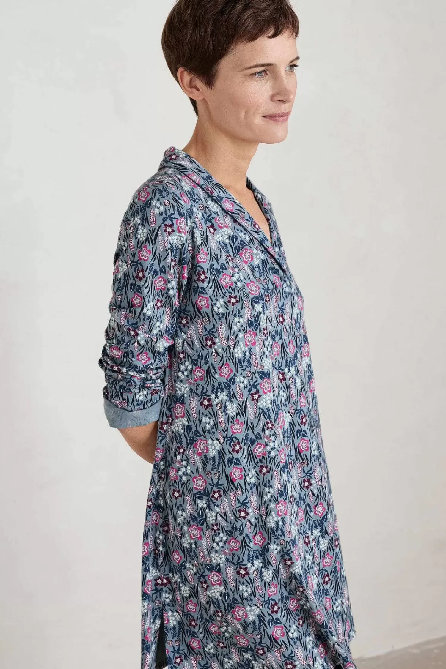 Tunics<Seasalt Cornwall Long Sight Jersey Tunic Floral Moor Enamel
