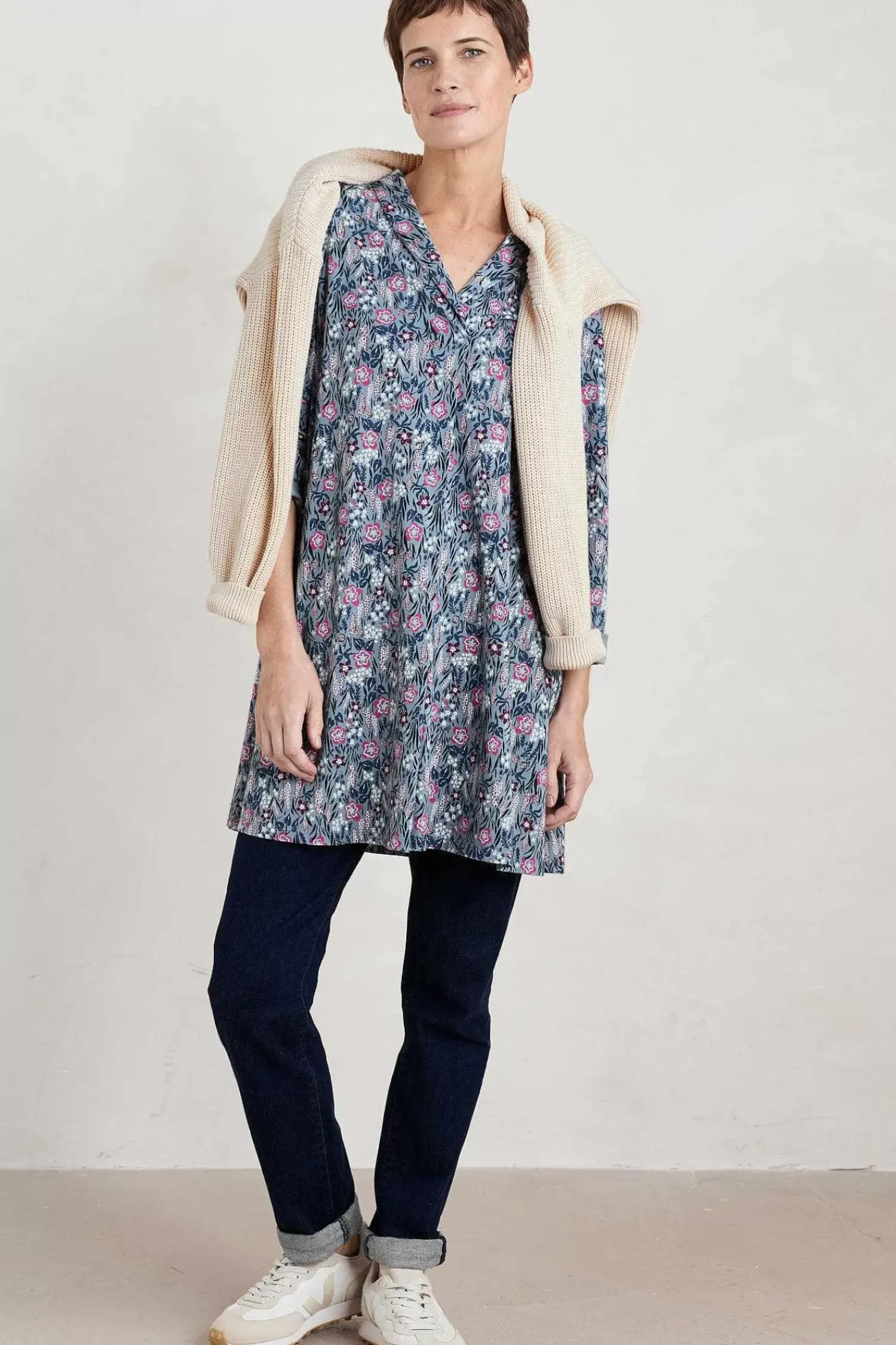 Tunics<Seasalt Cornwall Long Sight Jersey Tunic Floral Moor Enamel
