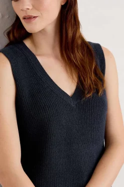 Knitwear<Seasalt Cornwall Lookout Point V-Neck Knitted Vest Maritime