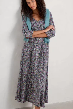 Dresses<Seasalt Cornwall Maggie Maxi Dress (Gots) Floral Moor Maritime