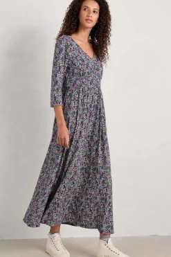 Dresses<Seasalt Cornwall Maggie Maxi Dress (Gots) Floral Moor Maritime