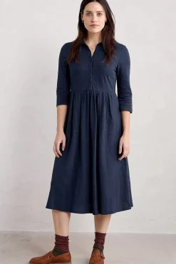 Dresses<Seasalt Cornwall Mainland Jersey Midi Shirt Dress (Gots) Maritime
