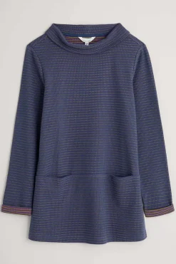Tunics<Seasalt Cornwall Mawgan Porth Jersey Tunic Drop Stone Squall Buddleia