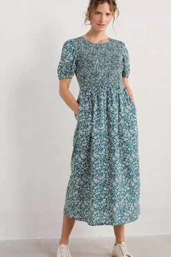Dresses<Seasalt Cornwall Meadowsweet Short Sleeve Dress Creekside Floral Mast