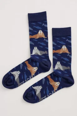 Socks<Seasalt Cornwall Men's Arty Socks Fisherman Walrus Bass