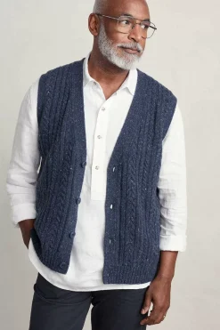 Knitwear<Seasalt Cornwall Men's Boulder Perch Knitted Vest Maritime