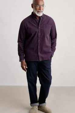 Tops & T-Shirts<Seasalt Cornwall Men's Cannis Cord Shirt Aubergine