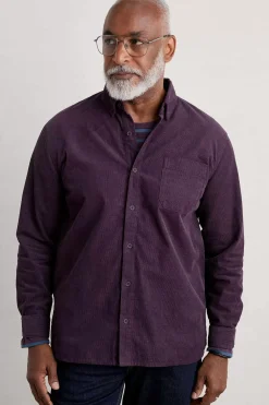 Tops & T-Shirts<Seasalt Cornwall Men's Cannis Cord Shirt Aubergine