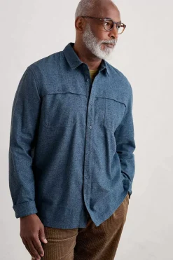 Tops & T-Shirts<Seasalt Cornwall Men's Chandlery Flannel Overshirt Squall