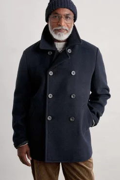 Coats & Jackets<Seasalt Cornwall Men's Channel Wool Blend Coat Inkwell