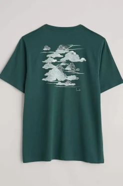 Tops & T-Shirts<Seasalt Cornwall Men's Downsouse Organic Cotton T-Shirt Clouds Verte