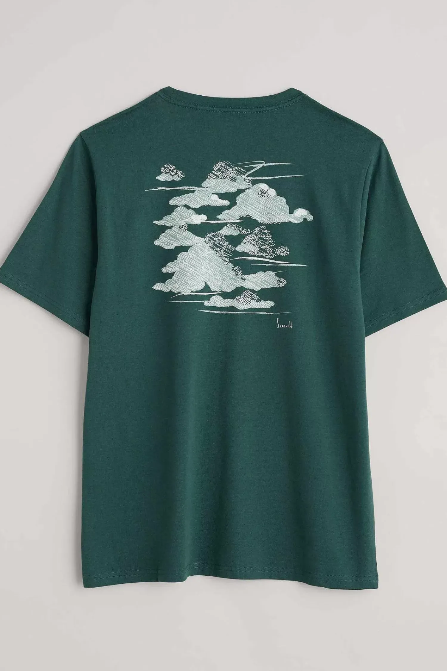 Tops & T-Shirts<Seasalt Cornwall Men's Downsouse Organic Cotton T-Shirt Clouds Verte