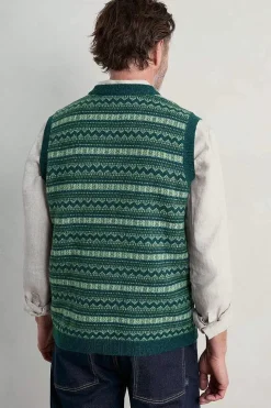 Knitwear<Seasalt Cornwall Men's Fair Isle Walt Vest Cockles Multi