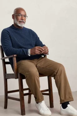 Knitwear<Seasalt Cornwall Men's Fitcher Knitted Jumper French Blue