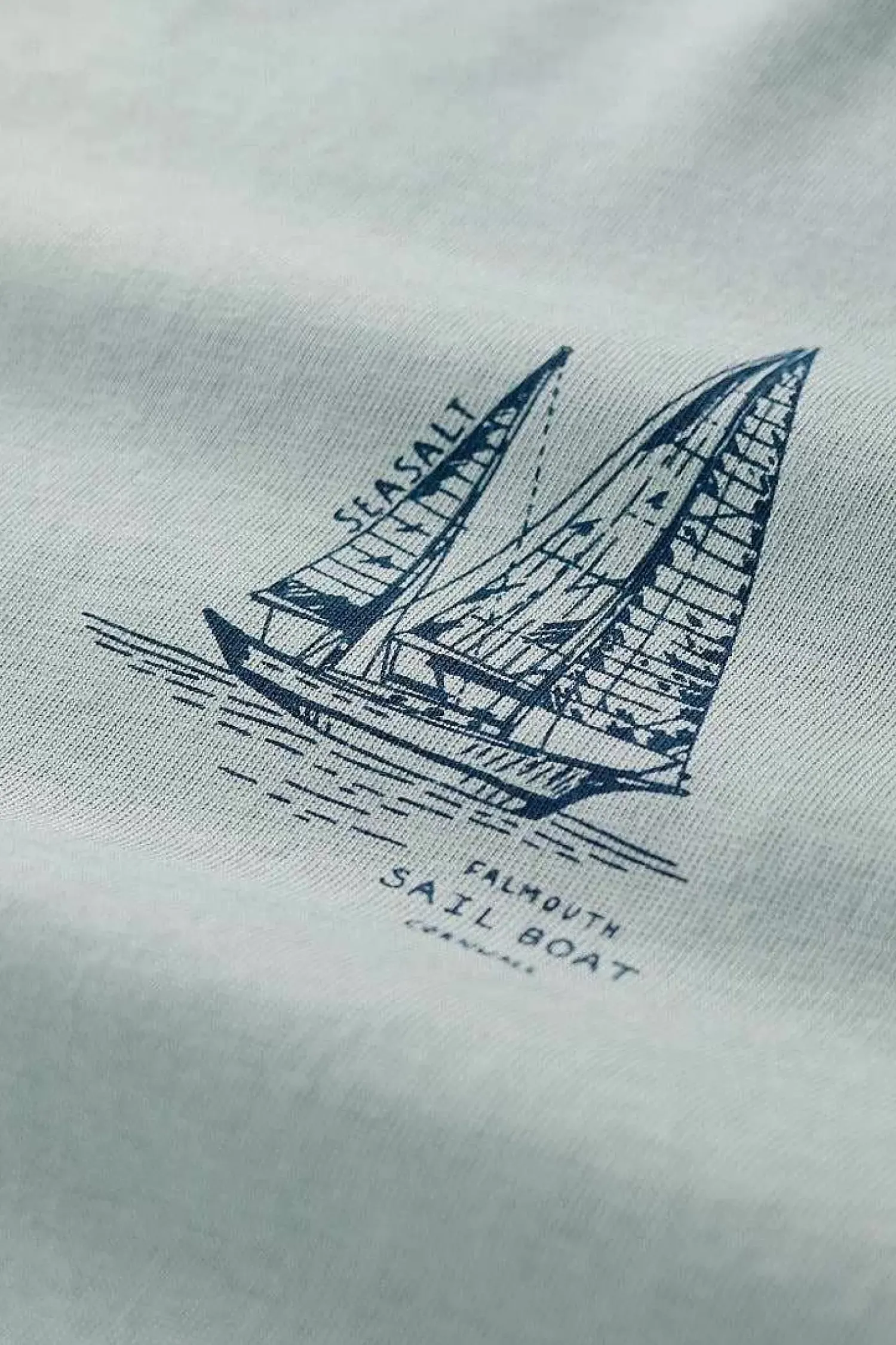 Tops & T-Shirts<Seasalt Cornwall Men's Loggerhead Organic Cotton T-Shirt Boat Drawing Eggshell