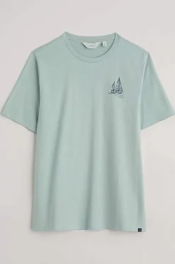 Tops & T-Shirts<Seasalt Cornwall Men's Loggerhead Organic Cotton T-Shirt Boat Drawing Eggshell