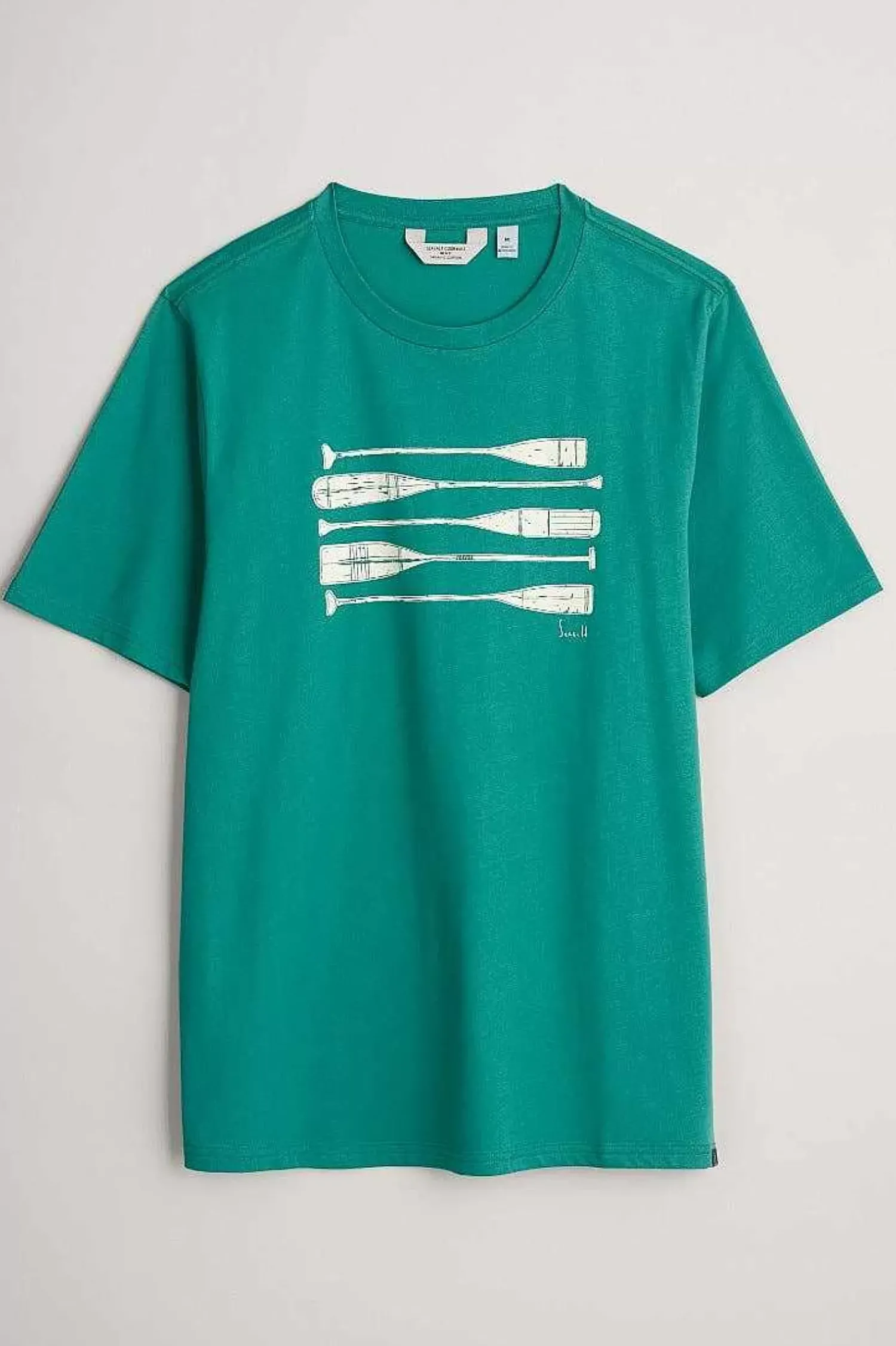2 Mix & Match<Seasalt Cornwall Men's Midwatch Organic Cotton T-Shirt Stacked Oars Hepworth Green