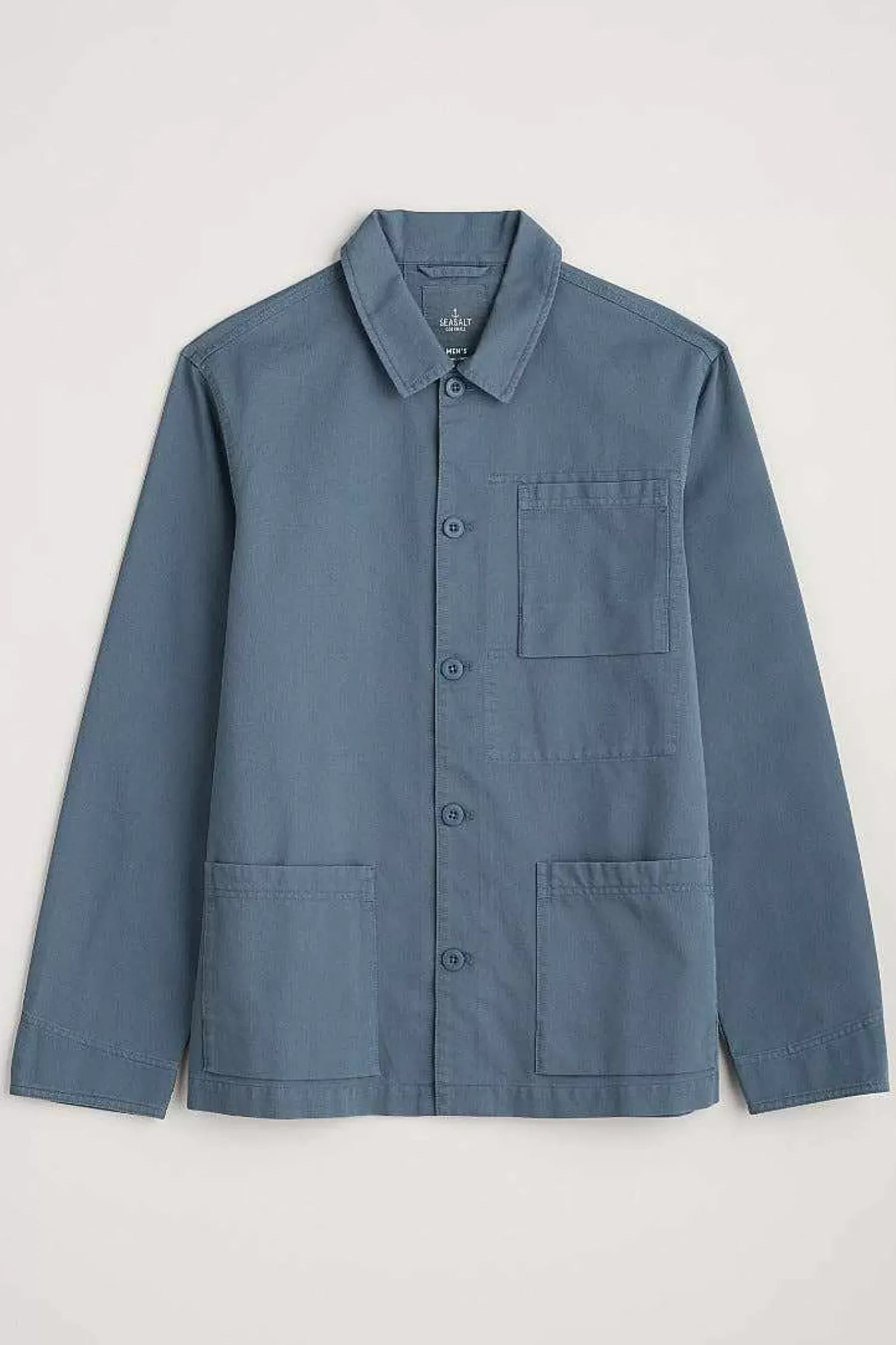 Coats & Jackets<Seasalt Cornwall Men's Organic Cotton Canvas Tompot Jacket Blue Sail